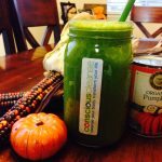 Pumpkin Spice Green Smoothie with pumpkins