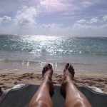 Sunning on the beach