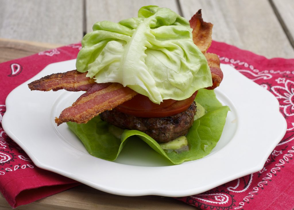 Conscious Cleanse | Lamb BLT Burgers + Vegan Avocado “Mayo”  | www.consciouscleanse.com | #burger #blt #lambburger