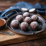 Vanilla Cherry Raw Truffles on a platter on a table