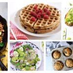 Grain-Free Paleo Zucchini Chocolate Chip Waffles, celery toast, hemp bites, turkey skillet, First Harvest Salad and Green Garden Salad Dressing