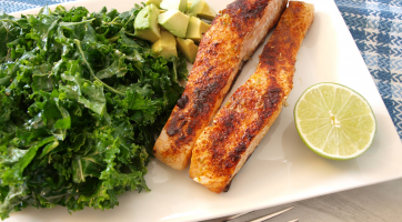 Chipotle Lime Salmon with Massaged Kale