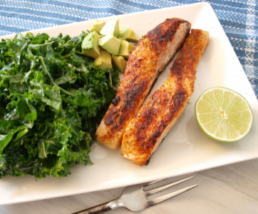 Chipotle Lime Salmon with Massaged Kale