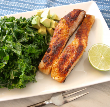 Chipotle Lime Salmon with Massaged Kale