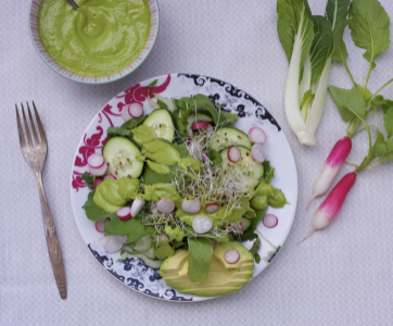 First Harvest Salad with Green Garden Salad Dressing