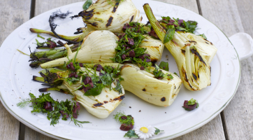Grilled Fennel with Olives and Herbs