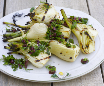 Grilled Fennel with Olives and Herbs