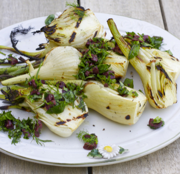 Grilled Fennel with Olives and Herbs