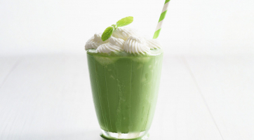 Healthy Shamrock Shake With Homemade Coconut Whipped Cream