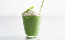 Healthy Shamrock Shake With Homemade Coconut Whipped Cream
