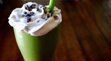 Healthy Shamrock Shake With Homemade Coconut Whipped Cream