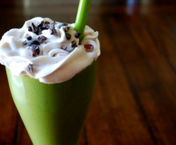 Healthy Shamrock Shake With Homemade Coconut Whipped Cream