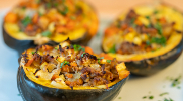 Herbed Turkey Stuffed Squash