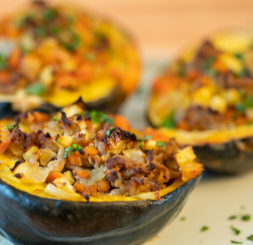 Herbed Turkey Stuffed Squash