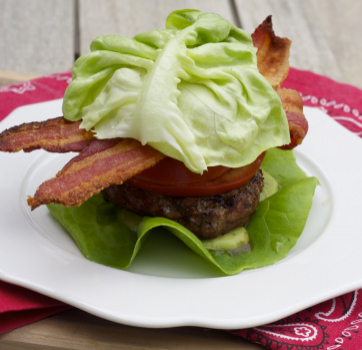 Lamb BLT Burgers + Vegan Avocado “Mayo”