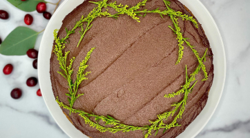 Pistachio Olive Oil Cake with Cacao Cashew Ganache