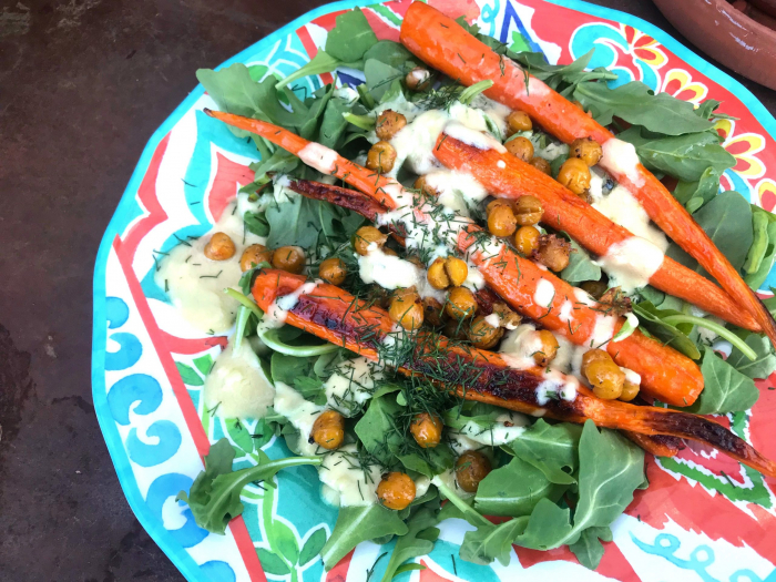 Roasted Carrot and Chickpea Arugula Salad from the Conscious Cleanse.