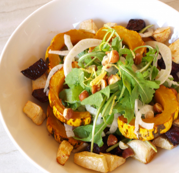 Roasted Vegetable Salad with Delicata and Arugula