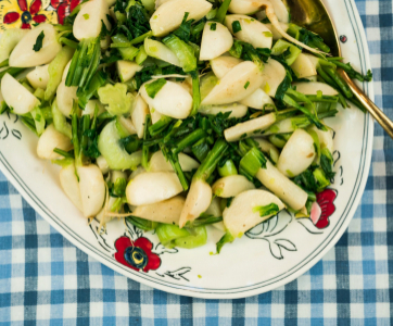 Sautéed Japanese Hakurei Turnips with Bok Choy