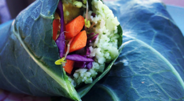 Cilantro Lime Cauli “Rice” Collard Wraps