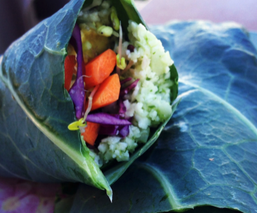 Cilantro Lime Cauli “Rice” Collard Wraps