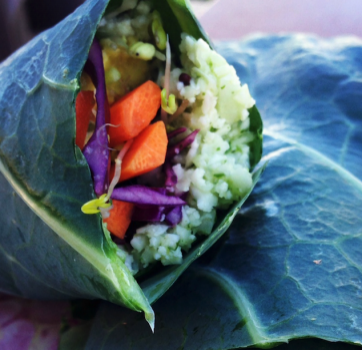 Cilantro Lime Cauli “Rice” Collard Wraps