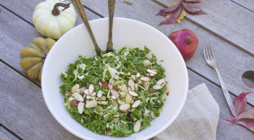 Raw Kale and Brussels Sprouts Salad