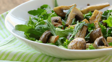 Warm Shiitake Mushroom and Pine Nut Salad