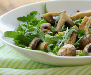 Warm Shiitake Mushroom and Pine Nut Salad