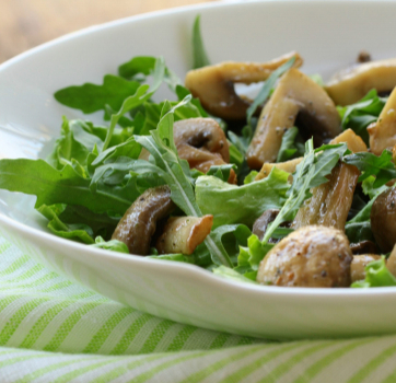 Warm Shiitake Mushroom and Pine Nut Salad