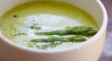 Simple Asparagus Mint Soup