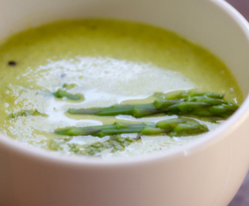 Simple Asparagus Mint Soup