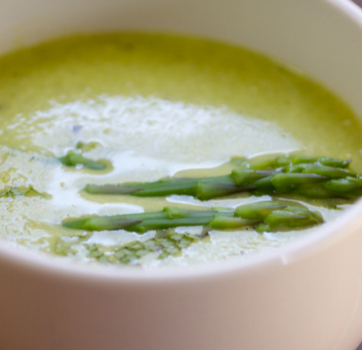 Simple Asparagus Mint Soup