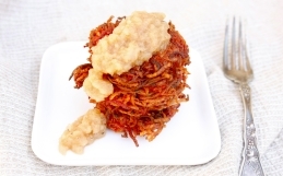 Root Vegetable Latkes with Apple Pear Sauce (+ Bonus Holiday eCookbook!)